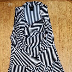 Ann Taylor Blue & White Striped Top